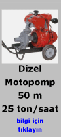 Dizel Motopomp DMP-25-50, kapasite 25 ton/saat y�kseklik 50 m, emme giri�i 3