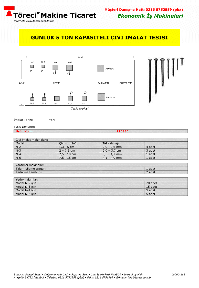 Çivi İmalat Tesisi 226836