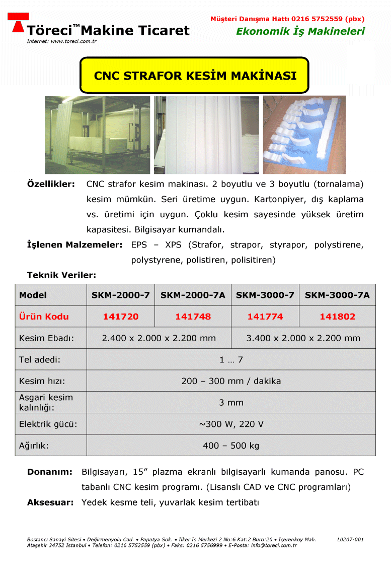 CNC strafor kesim makinası.