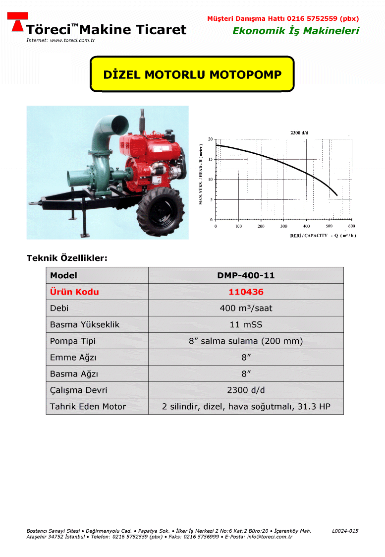 Dizel Motopomp 110436