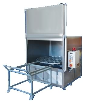 650 kg yükleme kapasiteli 120 °C ye kadar ısıtmalı metal parça yıkama makinası.
