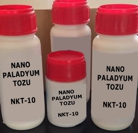 8 nanometre inceliğinde saf paladyum tozu.