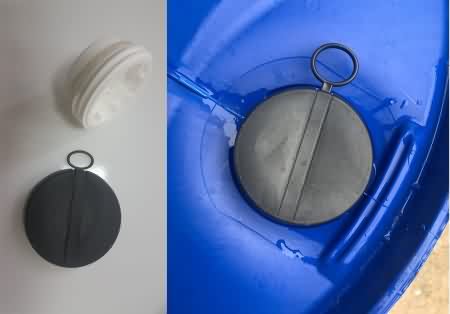 Plastik varil ve plastik bidonların 3" varil tapası için uygun mühür kapağı. 